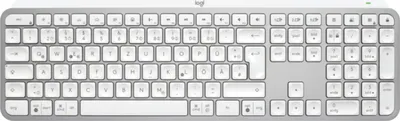Produktbild von LOGITECH Tastatur MX Keys S, Aluminium Weiß, RF Wireless + Bluetooth, QWERTZ (DE-Layout), 430,2 x 131,63 x 20,5 mm, kompatibel mit Windows, macOS, ChromeOS, Linux, iPadOS, Android, iOS