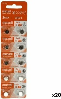 Immagine prodotto di Batteria alcalina al manganese Maxell 1,5 V LR41 (20 pezzi)