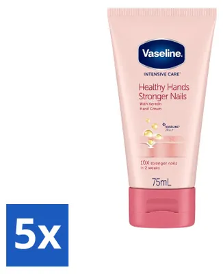 Produktbild von 5 x Vaseline Healthy Hands & Stronger Nails Handcreme 75 ml - Vorteilspackung - 5 Stücke