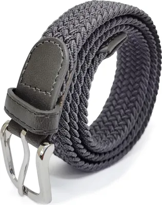 Produktbild von Glamexx24 Damen Elastischer Stoffgürtel Geflochtener 25mm Stretchgürtel Dehnbarer Gürtel Frau-Farbe: Grau -Größe: Buntweite 85 CM-Gesamtlänge 100 CM