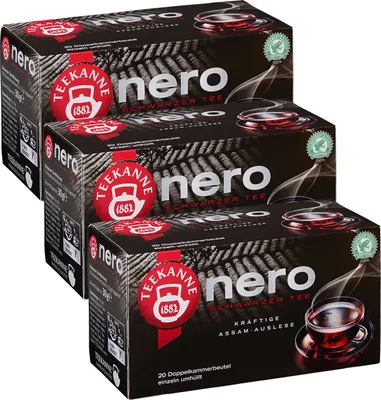 Produktbild von Teekanne Nero Schwarzer Tee kräftige Assam Auslese Stark 30g 3er Pack