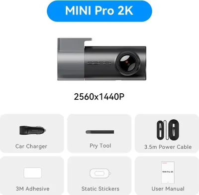 Productafbeelding van Dashcam voor auto, 2K-resolutie, nachtzichttechnologie, MINIPro 2K, 64G SD-kaart