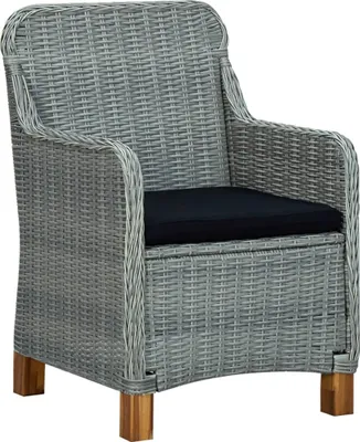 Immagine prodotto di vidaXL Sedie da giardino con cuscino 2 pz. Poli rattan grigio chiaro
