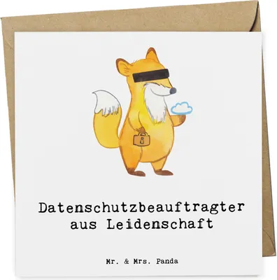 Produktbild von Mr. & Mrs. Panda Grußkarte Datenschutzbeauftragter Leidenschaft - Weiß - Geschenk, doppelkarte, Datenschutz, faltkarte, Datenschützer, anlasskarte, Glückwunschkarte