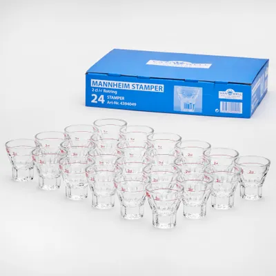 Produktbild von Van Well Schnapsgläser Stamper Mannheim 2cl mit Rotring 24 Stück