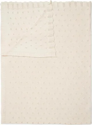 Produktbild von Essenza Plaid knitted Ajour Farbe Antique white Größe 130x170