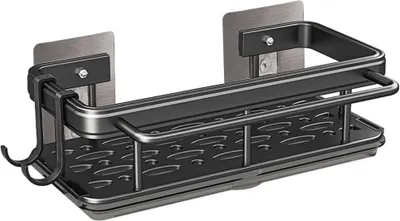 Produktbild von Küchenorganizer-Set Edelstahl Spülbecken mit Abflusspfanne, Haken, Spreizstangen