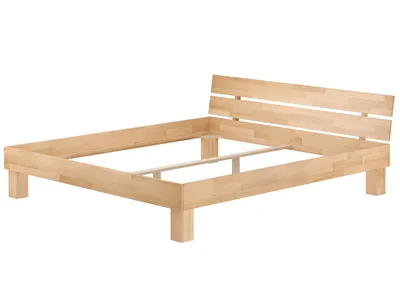 Immagine prodotto di Letto matrimoniale in legno massello di faggio naturale laccato 180x200 Accessori letto futon a scelta V-60.80-18Rete a doghe incl.