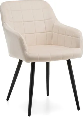 Produktbild von NEW HOME Stuhl ORTE Esszimmerstuhl gepolsterter Wohnzimmerstuhl - beige - moderne Samt Velours Möbel