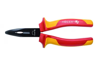 Produktbild von Hogert Technik Flachrundzange HT1P919 160mm Chrom-Vanadium-Stahl Blisterpack 200g