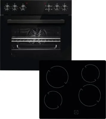 Produktbild von PKM EHS4B Einbauherd Set Backofen schwarz Umluft Glaskeramikkochfeld rahmenlos, Backofen  Nutzvolumen 65 l