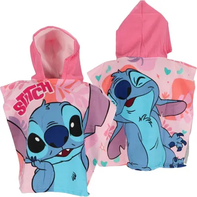Immagine prodotto di Poncho Lilo & Stitch per bambini - Pratico poncho in microfibra 100x55 cm