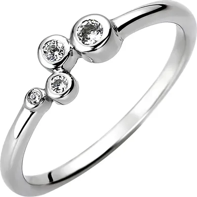 Produktbild von Gr. 56 Damen Ring 925 Sterling Silber 4 Zirkonia Silberring
