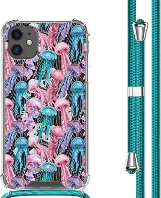 Immagine prodotto di Custodia di design imoshion con cinturino iPhone 11 - Jellyfish Watercolor