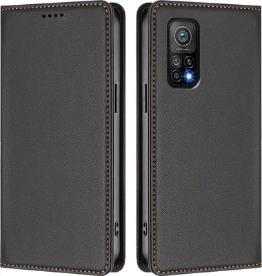Immagine prodotto di Custodia in pelle per Xiaomi Mi 10T / Mi 10T Pro, custodia a libro magnetica in Finto cuoio con supporto, nera