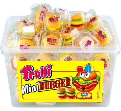 Image de Bonbons gélifiés Party Burger, format mini, 600 g, marque Trolli
