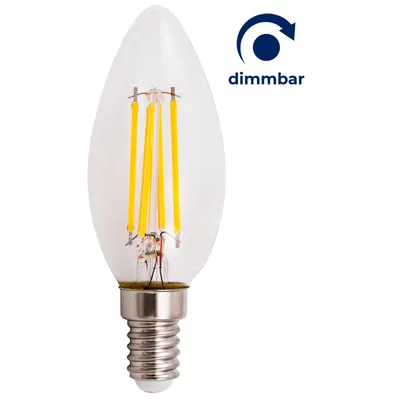 Produktbild von LED Filament Kerzenlampe McShine Filed E14 6W 600lm warmweiß dimmbar