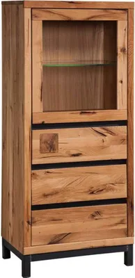 Image de MASSIVMOEBEL24 | Vitrine 65x40 Chêne sauvage huilé Bois naturel VILLANDERS #103