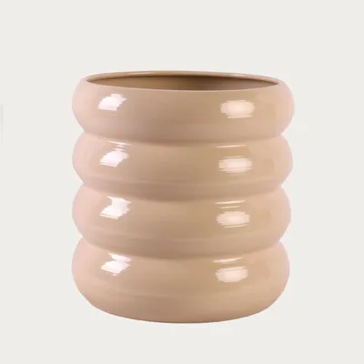 Zdjęcie produktu dla HOMLA Stolik kawowy SOLTRE metalowy beżowy 37,5x37,5 cm