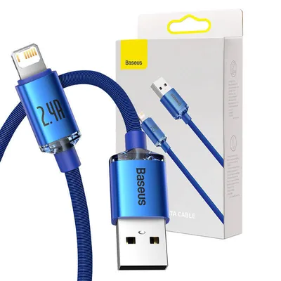 Produktbild von Baseus CAJY000003, 1,2 m, Lightning, USB A, Männlich, Männlich, Blau