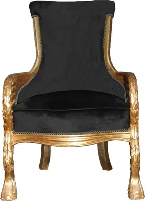 Produktbild von Casa Padrino Barock Lounge Sessel im Antik Stil, Schwarz / Gold, 110 x 71 x 76 cm