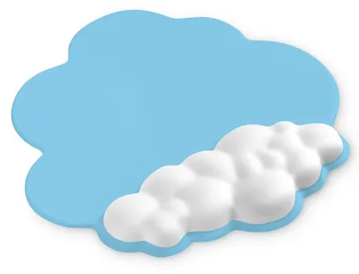Produktbild von Ergonomisches Mauspad mit Handgelenkauflage, Wolkenform, Blau/Weiß, 26 x 27 cm