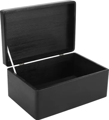Image de Creative Deco Boite de Rangement en Bois Noir 30 x 20 x 14 cm (+/- 1 cm)