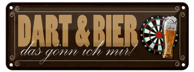 Produktbild von Blechschild Spruch 27x10cm Dart & Bier das gönn ich mir Dekoration