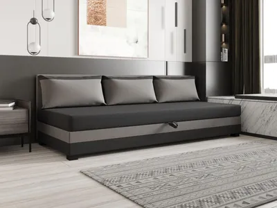 Produktbild von Einzelbett 80x195 ZAJDA BIZ 2 mit Stauraum - grau / hellgrau