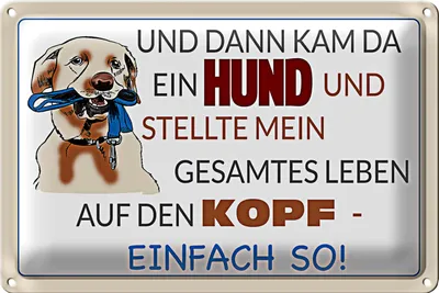 Produktbild von Blechschild Spruch 30x20cm und dann kam da ein Hund