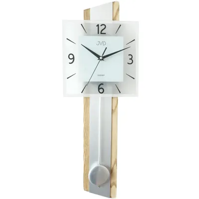 Produktbild von JVD NS19030.1 Wanduhr Quarz mit Pendel hell eiche-farben ohne Ticken