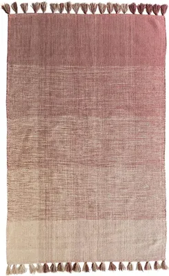 Produktbild von Handwebteppich - 140 x 200 cm - Altrosa - mit Farbverlauf und Quasten