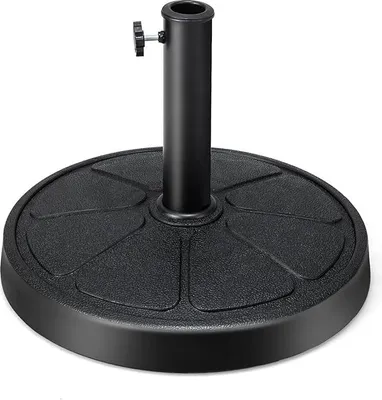Immagine prodotto di Supporto per ombrellone da terrazza in resina, supporto rotondo vintage da 18"/45 cm, robusto supporto per terrazza, adatto a pali per ombrellone da 1,5"/1,9", 38/48 mm