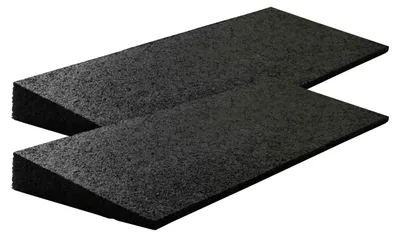 Productafbeelding van Oprijhelling rubber - Stoeprandhelling - 500 x 200 x 43 mm - Zwart - Set van 2