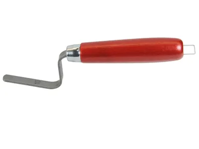 Produktbild von Hawe Fugenkelle, Verfugkelle, Fugeisen, Stoßfugenkelle aus Stahl mit lackiertem Holzheft, Kurz, 50mm Größe:8 mm
