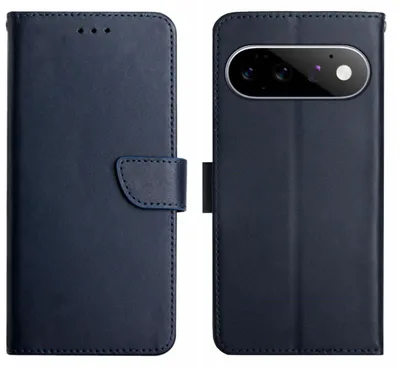 Produktbild von Google Pixel 11 / 11 Pro Hülle - Coverup Genuine Leather Klapphülle - Echtes Leder - Blau