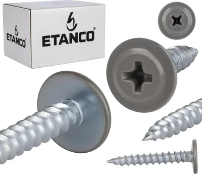 Obrázok produktu pre ETANCO GM-S samorezné skrutky do plechu s plochou hlavou RAL 9007 sivý hliník 4,2 x 14 mm 250 ks.