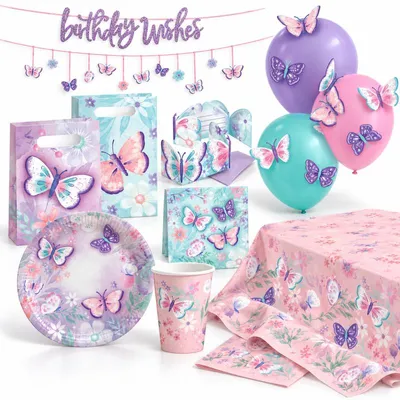 Produktbild von Schmetterling Partyset 57-teilig