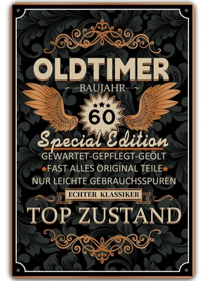 Produktbild von Metallschild "60 Jahre", Vintage-Dekoration für Geburtstage von Männern