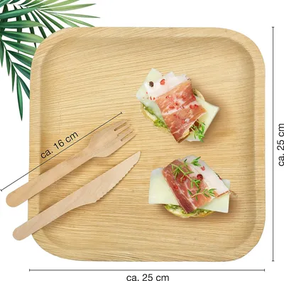 Produktbild von Bamboo-Durabilis-Set - 75-teilig - Holz-Teller - Holz-Alternative