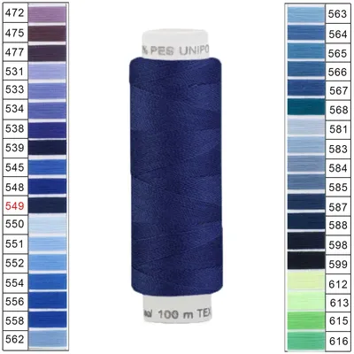 100m / 1 Spule Unipoly 120 TEX14x2 Polyester stahlblau