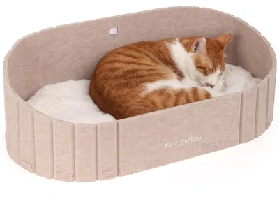 Image de Grand lit pour chats d'intérieur, avec revêtement en Fourrure artificielle