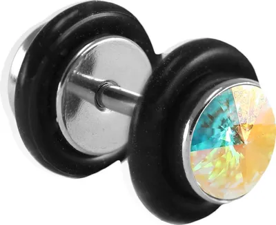 Produktbild von Fake Plug mit Kristallstein Größe - 10 mm Farbe - Aurora Borealis