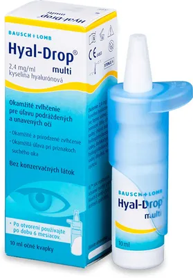 Produktbild von Bausch & Lomb Hyal-Drop Multi Augentropfen 10 ml konservierungsmittelfrei mit 2,4 mg/ml Natriumhyaluronat