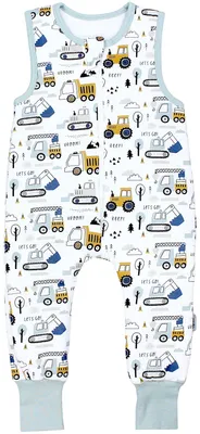 Produktbild von TupTam Baby Ganzjahresschlafsack mit Füßen - 2,5 TOG -  - Unisex, Farbe: Baustelle Bagger Traktor Raupe, Größe: 116-122