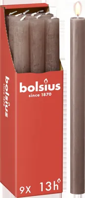 Imagen del producto de Vela rústica para mesa de Bolsius, color taupe