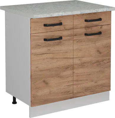 Produktbild von Küchenunterschrank Vicco R-Line Goldkraft Eiche 80 cm AP Marmor, Model 52296