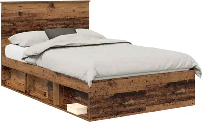 Image de Cadre de lit Bois ancien 120 x 200 cm Bois de pin massif