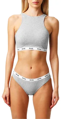 Productafbeelding van Lonsdale - Sportbeha voor dames, katoen, model GT14978 (70B) (Grijze melange)