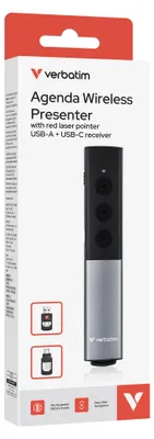 Produktbild von Verbatim 32366 Funk-Presenter RF 2,4 GHz mit Laserpointer, Aluminium
